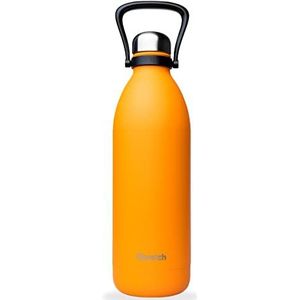 Qwetch - Grote thermosfles - Oranje 1,5 L - 48 uur Koud en 16 uur Warm - Waterdicht en BPA-vrij - Roestvrijstalen fles met draaggreep - Geïsoleerde thermoskan voor picknick, camping, familie