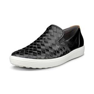 ECCO Women's Soft 7 Woven Slip-On 3.0 Sneaker, Black, 11-11.5