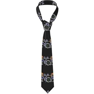 OdDdot Lodge Beer Herten Vis Mannen Polyester Mode Print Tie Geweldig Voor Zakelijk Dagelijks Werk Bruiloft Feest Dansen Geschenken Etc, Jazz Drum, Eén maat