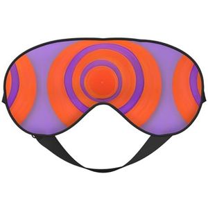 Oranje Cirkel Centrum Unisex Elastische Verstelbare Gesp Ontwerp Verduisterend Slaap Oogmasker voor Thuis Reizen Yoga Kantoor Nap
