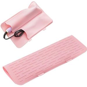 Krultang Sleeve | Siliconen Ijzer Houder Mat Pouch Reistas voor | Hittebestendige Siliconen Mat Pouch | IJzeren Houder en Mat Pouch, Iron Travel Pouch, Anti-slip Mat Cover voor Flat Irons, roze, Refer