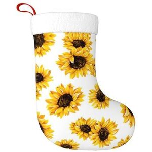 Kfjghhl Zonnebloem Grote Xmas Kous Sneeuwpop Gedrukt Patroon Sokken Kerst Opknoping Tassen Home Decoraties