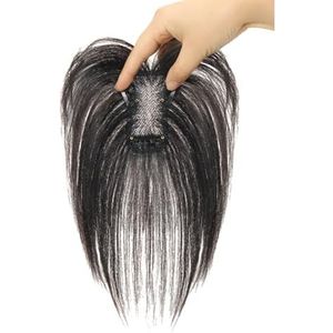 Mono Crown Haar Vervanging Donker Kant Voor Zwarte Vrouwen Haarverlies Menselijk Haar Clip In Toupee Recht, 7x8cm, 15cm Natuur Zwart
