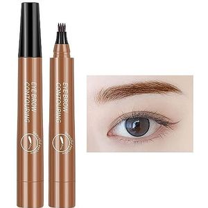 Wenkbrauwpotlood met vier klauwen,Waterproof 4 Fork Tip Wenkbrauwpotlood - Liquid Brow, Long-Lasting Brow Microblading Pencil, Wenkbrauw Make-up