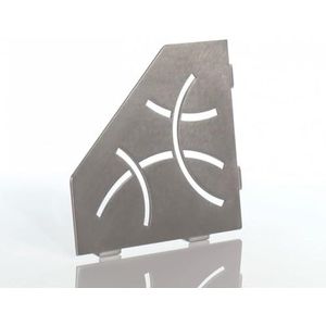 Schluter Systems Pentagon Hoekplank-E - Curve Design - Geborsteld RVS (SES2D6EB) - Kerdi-Line Douche Accessoires