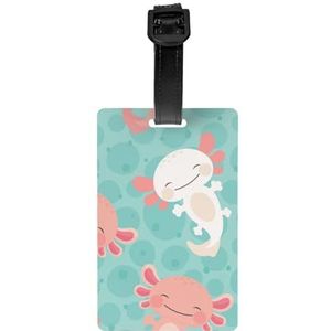 Kawaii Baby Leuke Axolotl, Bagagelabels PVC Naamplaatje Reiskoffer Identifier ID Tags Duurzaam Bagagelabel