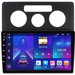 Dubbele DIN Android 14 autoradio voor Volkswagen Caddy 2004-2010 9 Duim QLED Touch screen-met Draadloze Carplay Android Auto GPS navigatie 4G WiFi Stuurwielbediening achteruitrijcamera(P5 4G+WIFI 8Cor