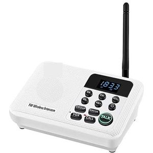 Walkie-talkie, 22-Kanaals FM Draadloze Intercoms Thuis Huis Zakelijk Kantoren Kamer naar kamer Bellen & Talking System 1 mijl lange afstand(1 Unit White)