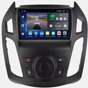 Android 14 autoradio voor Ford Transit Connect 2014-2018 Carplay Wireless Android Auto,Dubbel Din autoradio 9 Inch met Navigatie Bluetooth WiFi GPS HiFi RDS/FM+AHD achteruitrijcamera/DVR(A2 2G+32G)