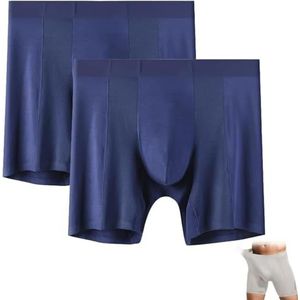 CupitiDU Comfortabele naadloze boxershorts voor heren, comfortabel, zacht, ademend, vochtafvoerend trainingsondergoed, marineblauw, 4XL