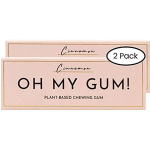 OH MY GUM! Kaneel Natuurlijke Kauwgom Pack van 2 (10 Stuks/Pack) | 100% Plantaardige Aspartaamvrije Kauwgom | Bekroonde Suikervrije Kauwgom & Goed voor Tanden |