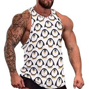 Grappige pinguïns heren tanktop mouwloos T-shirt pullover gym shirts workout zomer T-shirt