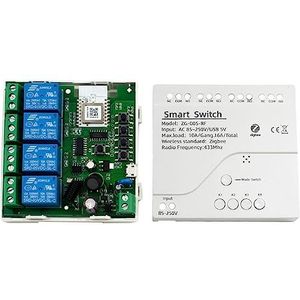 reamhome 4CH Tuya Zigbee Smart Switch Module 85-250 V Relais Smart Home Afstandsbediening Werkt met Gateway voor Alexa Thuis Vervanging Accessoires