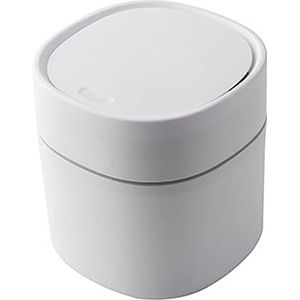 Prullenbak Afvalbak Vuilnisbak 2L Grote capaciteit Mini Prullenbak Kan Desktop Afvalbak Mand met Push-knop Lid for Thuis Keuken Office Cleaning Tool Afvalemmer Keuken (Color : White)