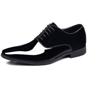 Heren Formele Loafers Lakleer Klassieke Veterschoenen Formele Smoking Schoenen Zakelijke Bruiloft Gesloten Teen Mode Oxford,zwart,38 EU