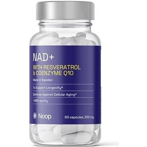 NOOP NAD Plus Complex met Resveratrol & Co-enzym Q10 – Premium Anti-Aging Voedingssupplement met antioxidatieve eigenschappen – vegan & laboratoriumgetest, Gemaakt in Zweden, 425 mg | 60 capsules