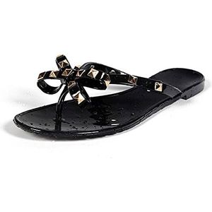 Sandalen Dames Platte sandalen Instapper Flip Flop Open teen Casual zomer strandsandalen,Black,39CN
