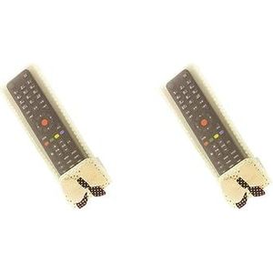 2 set Afstandsbediening Case Controle Apparaat Covers Beschermende Montage Stofdichte Cover Ornament met Kleine Beer Geel L (24 x 8 cm)