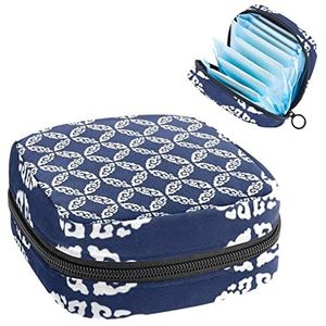 Maandverband Opbergtas, Periode Kit Bag voor School, Menstruatie Cup Pouch, Maandverband Pads Organizer Bag, Chinees blauw en wit porselein patroon