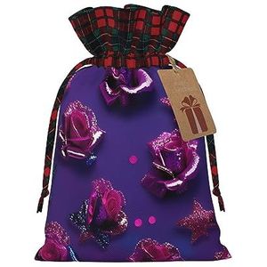 Glitter Pailletten Rose Herbruikbare Gift Bag - Trekkoord Kerst Gift Bag, Perfect Voor Feestelijke Seizoenen, Kunst & Craft Tas