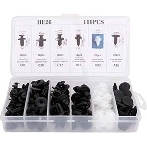 Deurbekleding clips, 100 stuks auto deur kaart paneel trim clips bumper sluiting retainer push klinknagel kit universeel