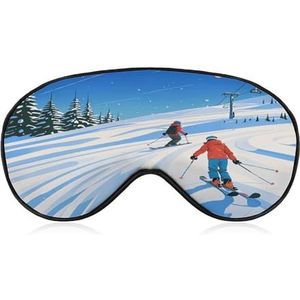 Wintersport ski thema slaapmasker zacht en comfortabel nachtslaapmasker gezichtshangende gewatteerde oogbedekking met verstelbare band voor diepe rust reizen ploegendienst