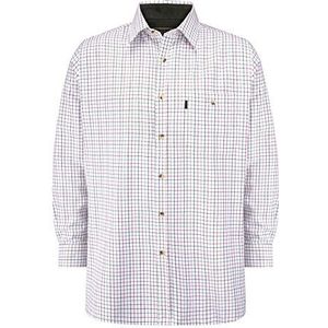 Walker and Hawkes - Overhemd voor heren - geruit/Country-stijl - lange mouwen - 100% katoen - Blauw - 2XL (48'')