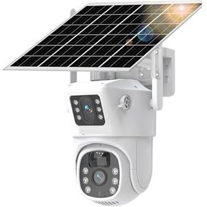Bewakingscamera, 4K 8MP Dual Lens PTZ Solar Camera Dual Screen PIR Menselijke detectie Buitenbatterij Beveiliging Surveillance IP-camera(1Pcs Cam NO TF Card)