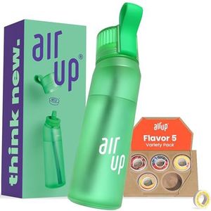 air up® waterfles (22 oz) voor school, sport, sportschool | inclusief 5 geurpods & stro | gearomatiseerde fles in groen - ook voor kinderen, jongens, meisjes | geen calorieën, suikervrij en geschikt