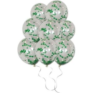 LUQ - Luxe Groene Confetti Helium Ballonnen - 10 stuks - Verjaardag Versiering - Decoratie - Feest Ballon Groen Confetti Latex