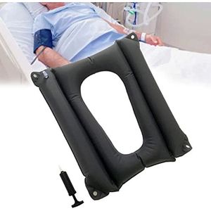 MESINURS Bedridden opblaasbaar kussen, borstwond vierkant kussen voor ouderen en gehandicapten, ademend voor pijnverlichting voor rolstoel en toiletstoel