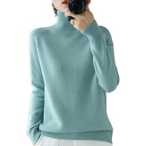 BAWUTZ Kasjmier pullover voor dames, coltrui voor dames, Groen, M
