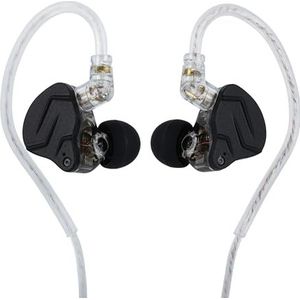 Linsoul KZ ZSN PRO X in Ear Monitor, 1BA+1DD Hybride HiFi Bedrade Oordopjes, Gaming Oordopjes IEM met Zinklegering Paneel, Afneembare 2-pins IEM-kabel voor muzikant (zonder microfoon, zwart)