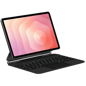 Toetsenbordhoes voor Samsung Galaxy Tab S11 11"" 2025, Magnetische Zwevende Cantileverstandaard, Ultradunne Beschermhoes met Verlicht Toetsenbord, Multi-Touch Trackpad,zwart