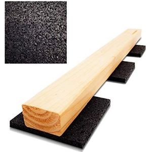 My Plast Rubberen terraspads voor terras, 90 x 90 x 8 mm, 75 stuks, rubber, bouwbeschermingsmat voor dek, veranda, terras, patio, antislip, waterdicht, weerbestendig, afstandhouder voor houten vloeren