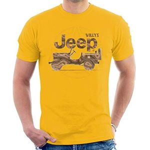 Jeep Willys MA Star T-shirt voor heren, Goud, XL