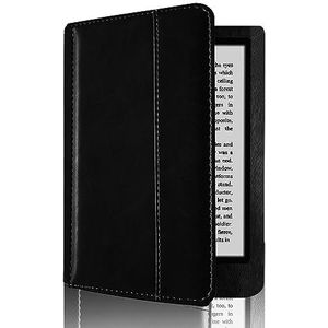 Flip Case Geschikt for Kobo Glo 6 Inch Ereader ebooks Model N613 PU lederen beschermhoes (Color : Black)