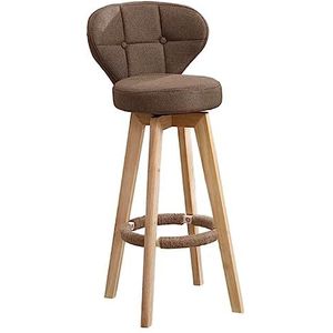 Barkruk Barstoelen Barstoel Moderne Ontbijtbarkrukken 360° Draaibare Houten Frame Hoge Kruk, Katoenen Linnen Zitkussen En Kruk Barkrukken Keukenstoelen (Color : D, Size : 74cm Sitting Height)