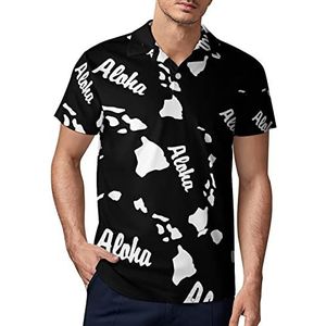 Aloha Hawaiiaanse kaart heren golf poloshirt zomer korte mouwen T-shirt casual sneldrogend T-shirts M