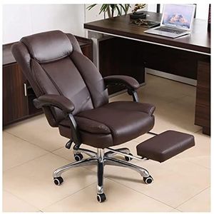 Bureaustoel Office Recliner Stoel Hoge Rug Bureaustoel Ergonomische Draaistoel Met Voetsteun Rugleuning Leunende Functie Computerstoel (Color : Brown)