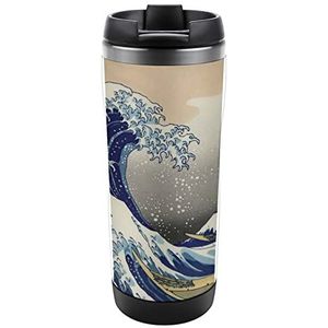 De Grote Golf Japanse Hokusai Schilderen Reizen Mok Herbruikbare Gepersonaliseerde Koffie Cup Hot Drinks Lekvrij Rvs Thermische Mok 380ml Water Fles