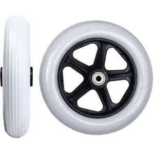 met rubberen rolstoelwielen, Rolstoel voorwielen for rollators Vervangingspakket van 2 grijs, verschillende maten(8in/18-19cm)