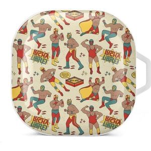 Luchadores Heroes Earbuds Case Compatibel met Samsung Hard Shell Beschermhoes Wit-Stijl