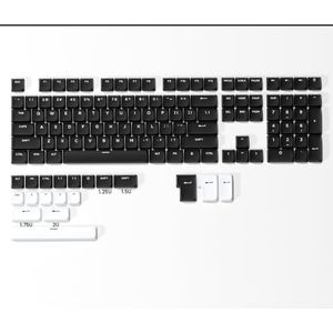 QPSJXN 127 Toetsen Laag Profiel Double Shot Keycap Toetsenbord Set Groen Wit (Zwart)