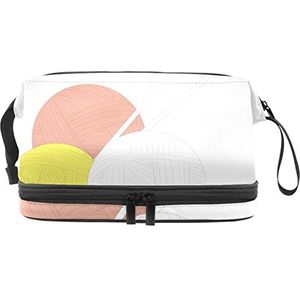 Multifunctionele opslag reizen cosmetische tas met handvat,Ball Wool,Grote capaciteit reizen cosmetische tas, Meerkleurig, 27x15x14 cm/10.6x5.9x5.5 in