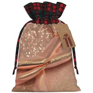 Rose Gold Glitter Herbruikbare Gift Bag - Trekkoord Kerst Gift Bag, Perfect Voor Feestelijke Seizoenen, Kunst & Craft Tas