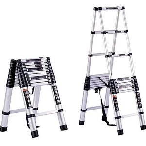 Draagbare Aluminium Telescopische Een Frame Ladder Met Antislip Voeten Verstelbare Uitbreiding Ladder Voor Bouw Dak Onderhoud