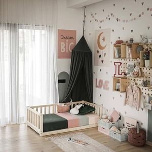 Vloerbed, Huisbed kinderbed, Montessori bed, Kinderhuis bed (Grenen hout, 190x90cm)