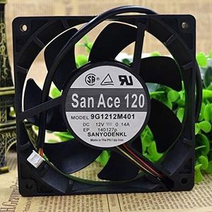 For Quiet Operation, Ideal for PC and Electronics 9G1212M401 120mm DC 12V Fan - 3 Wire, 0.14A, 1950RPM, 58CFM, LMNCBVYA