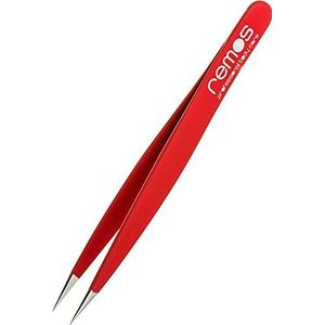 REMOS Splinterpincet - Edelstaal [INOX] 9,5 cm - Fijne Punt Rood